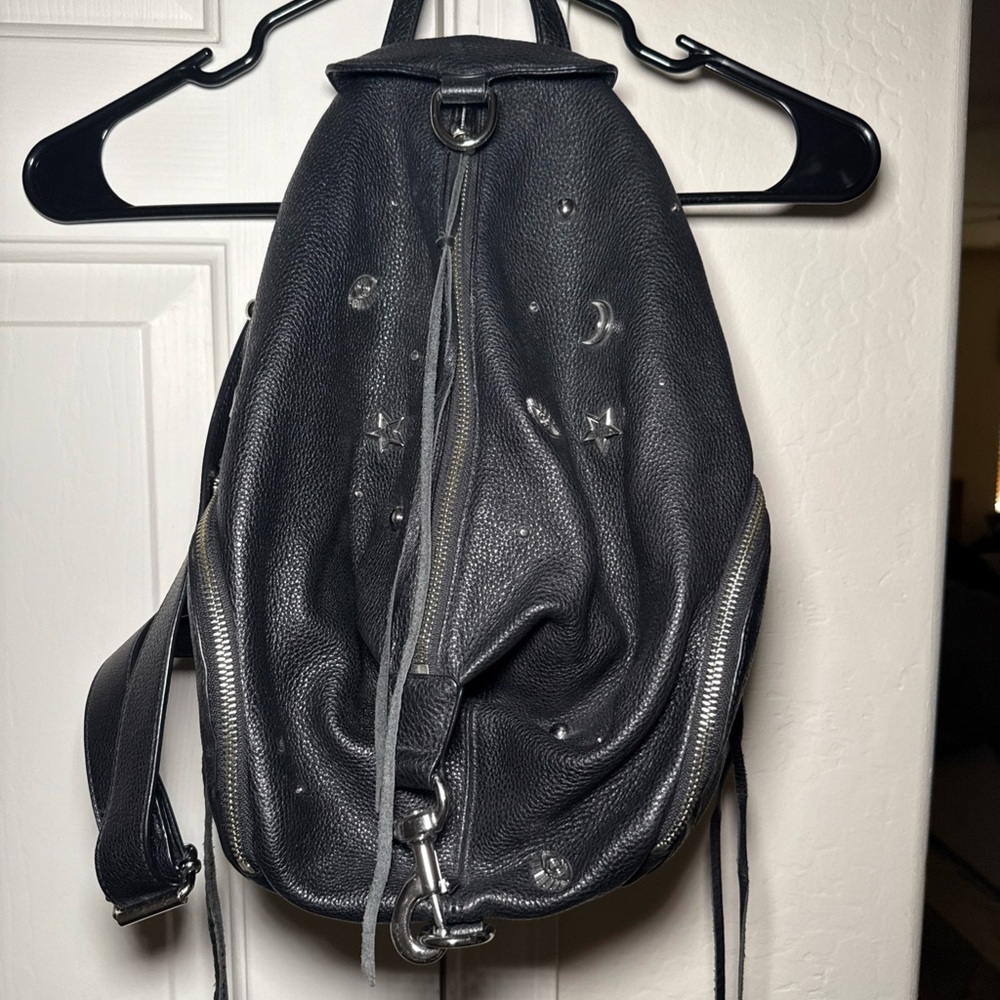 Rebecca Minkoff Julian Backpack in Black w/ Stud Charms Genuine Leather RARE!